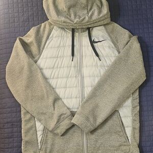 Nike Grey Hooded Puffer/ Sweatshirt Jacket
